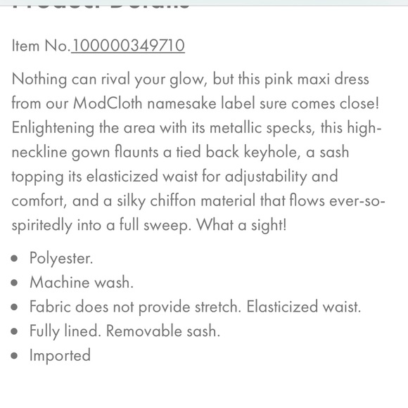 Modcloth Illuminated Elegance Maxi Dress Pink XL - Picture 16 of 16